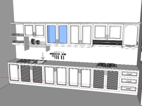 Sketchup mẫu nội thất phòng bếp kiểu mới