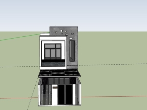 Sketchup nhà ở 2 tầng 5x19m model đẹp