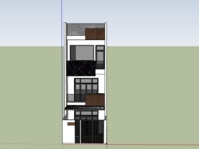 Sketchup nhà ở 3 tầng 4.8x20m file su đẹp