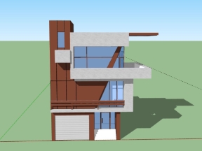 Sketchup nhà ở phố 3 tầng mới nhất