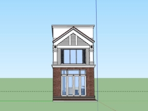 Sketchup nhà phố 2 tầng 4.5x13m đẹp