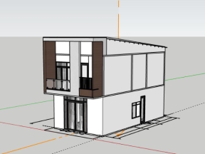 Sketchup nhà phố 2 tầng 5.6x12m