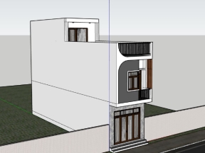 Sketchup nhà phố 3 tầng 4x18m