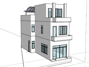 Sketchup nhà phố 3 tầng 5x15m