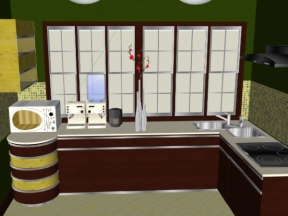 Sketchup nội thất phòng bếp đẹp dựng model 3d