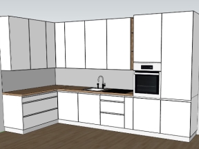 Sketchup nội thất phòng bếp hiện đại file 3d su