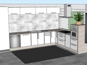 Sketchup nội thất phòng bếp model 3d