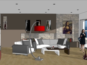 Sketchup nội thất phòng khách dựng model sketchup 2020
