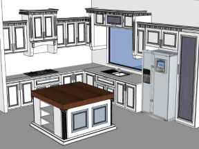 Sketchup thiết kế bản vẽ nội thất phòng bếp