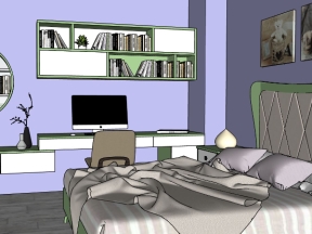 Sketchup thiết kế bản vẽ nội thất phòng ngủ