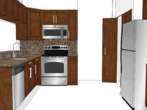 Sketchup thiết kế file nội thất phòng bếp mới cao cấp