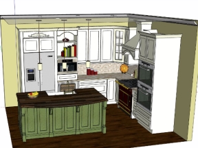 Sketchup thiết kế nội thất bếp 2024