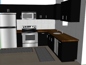 Sketchup thiết kế nội thất phòng bếp đẹp mắt