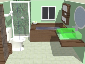 Sketchup thiết kế nội thất phòng tắm đẹp