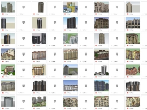 Sketchup tổng hợp 112 mẫu tòa nhà chung cư văn phòng 