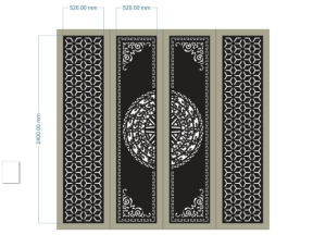 Tải model cổng 4 cánh trống đồng bông tuyết dxf