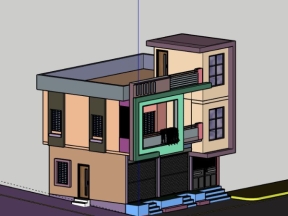 Tải model nhà ở 2 tầng 9x7m su đẹp