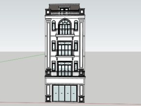 Tải ngay bản vẽ nhà phố 4 tầng 7x17m model sketchup