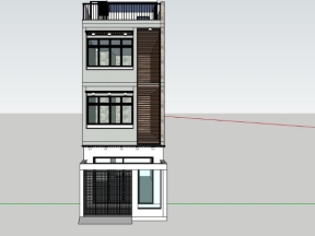 Tải ngay thiết kế sketchup nhà phố 3 tầng