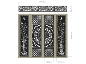 Tải thiết kế cổng cnc trúc và trống đồng ô thoáng