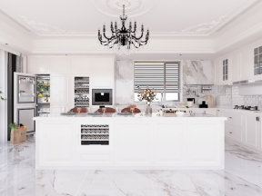 Thiết kế 3dsmax thiết kế bếp tân cổ điển