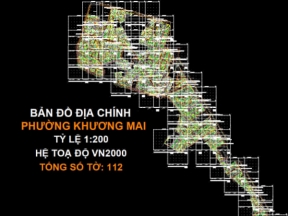 Thiết kế bản đồ địa chính phường khương mai, quận thanh xuân, tỷ lệ 1:200 - theo hệ tọa độ vn2000