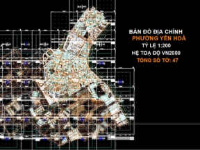 Thiết kế bản đồ địa chính phường yên hoà, cầu giấy, tỷ lệ 1:200 - hệ tọa độ vn2000