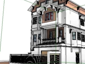 Thiết kế biệt thự 4 tầng 14.5x13.6m