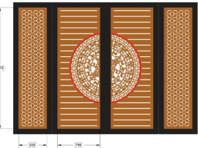 Thiết kế cắt cnc cổng 4 cánh trống đồng
