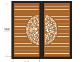 Thiết kế cắt cổng 2 cánh trống đồng đơn giản cnc