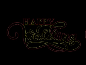 Thiết kế cnc cắt chữ hỷ và happy wedding