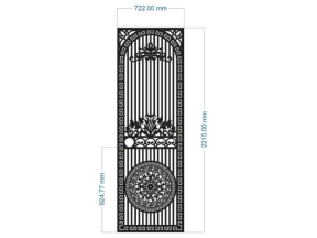 Thiết kế cnc cổng 1 cánh hoa văn đẹp