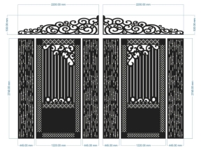 Thiết kế cnc cổng 2 cánh đẹp đơn giản