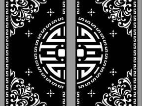 Thiết kế cnc cổng 2 cánh hoa văn chữ thọ