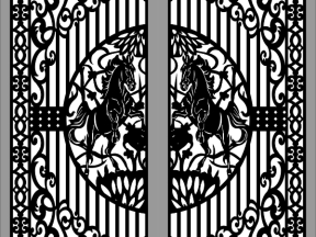 Thiết kế cnc cổng 2 cánh ngựa đẹp nhất