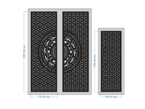 Thiết kế cnc cổng 2 cánh trống đồng bông tuyết