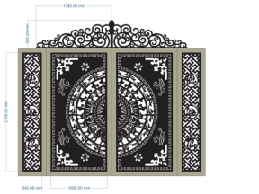 Thiết kế cnc cổng 2 cánh trống đồng phúc lộc thọ