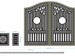 Thiết kế cnc cổng 2 cánh và hàng rào đẹp