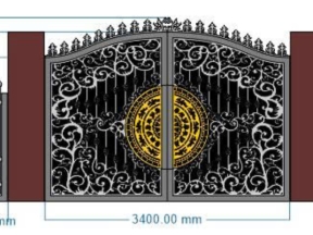 Thiết kế cnc cổng 2 cánh và hàng rào dxf