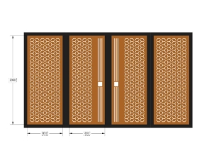 Thiết kế cnc cổng 4 cánh bông tuyết đẹp