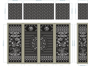 Thiết kế cnc cổng 4 cánh cá chép và ô thoáng bông tuyết