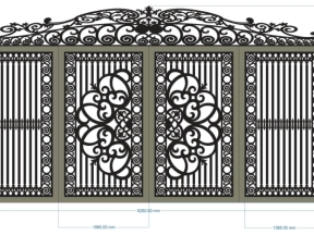Thiết kế cnc cổng 4 cánh hoa văn dxf