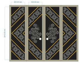 Thiết kế cnc cổng 4 cánh hoa văn mới 2025