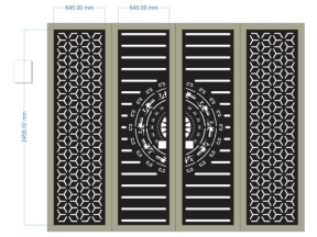 Thiết kế cnc cổng 4 cánh trống đồng dxf