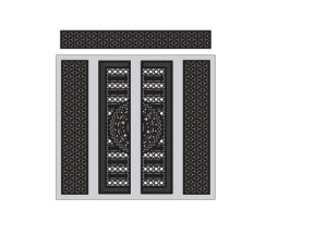 Thiết kế cnc cổng 4 cánh và ô thoáng bông tuyết
