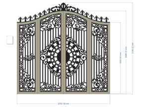Thiết kế cnc cổng 4 cánh vòm dxf