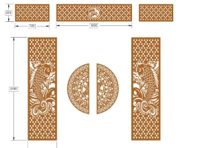 Thiết kế cnc cổng cá chép trống đồng ô thoáng chữ phúc