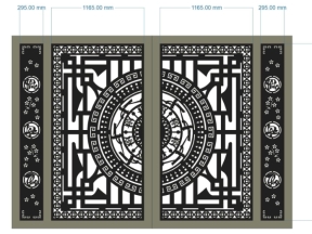 Thiết kế cnc cổng phúc lộc thọ 2 cánh