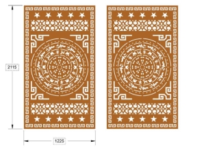 Thiết kế cnc mãu cổng trống đồng 2 cánh hiện đại có cổng chính phụ