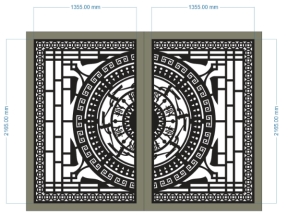 Thiết kế cổng 2 cánh cnc trống đồng dxf